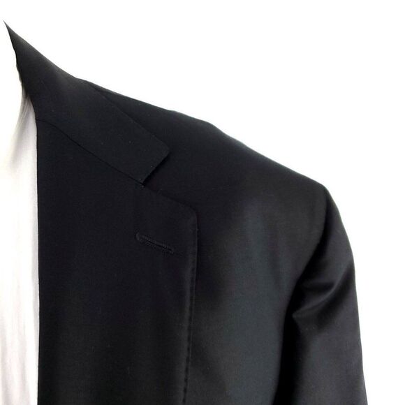 Paul Betenly Lanificio Filarte‎ Thomas Wool 2 Button Blazer 44R Black - Picture 2 of 11